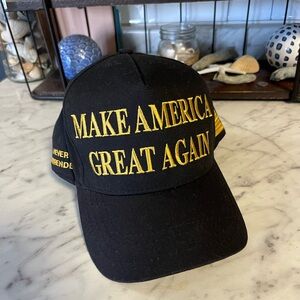 Cali Fame Black Make America Great Again with Gold embroidery OS NWOT